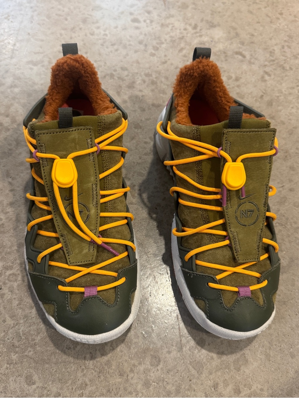 Olive Green & Yellow Outdoor Sneakers